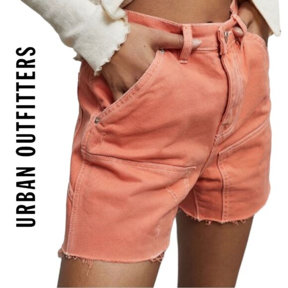 NEW Urban Outfitters UO BDG Orange utoff Carpenter Shorts 25 26 28 29 30 31 32 + - Picture 1 of 2